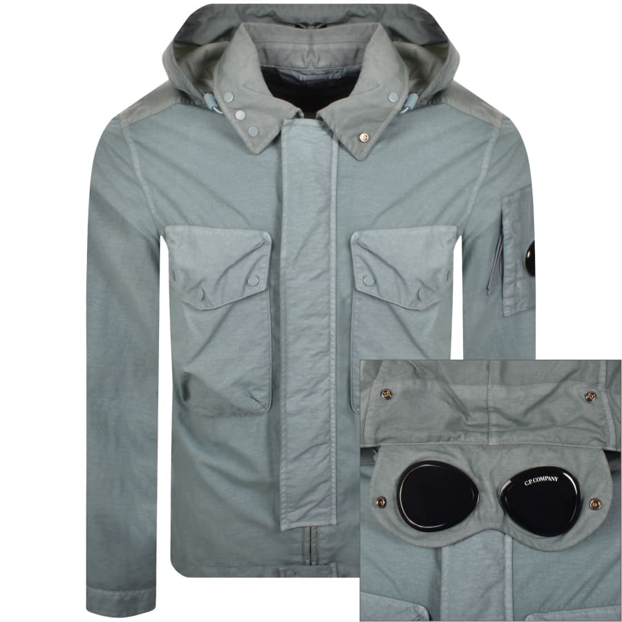 Image number 1 for CP Company Goggle Overshirt Silver Blue