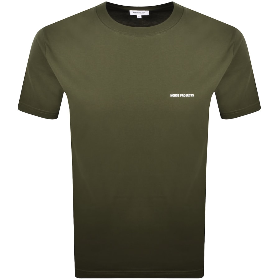 Image number 1 for Norse Projects Johannes Logo Print T Shirt Green