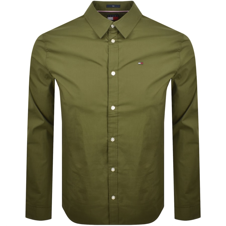 Image number 1 for Tommy Jeans Long Sleeved Shirt Green