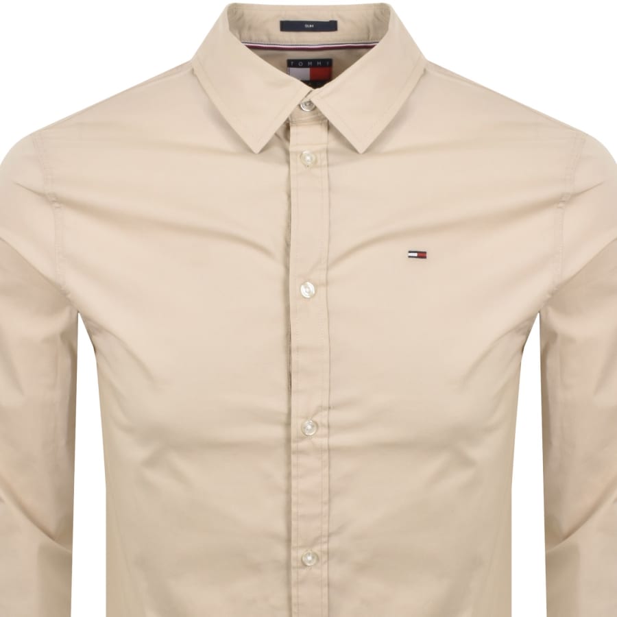 Image number 2 for Tommy Jeans Long Sleeved Shirt Beige