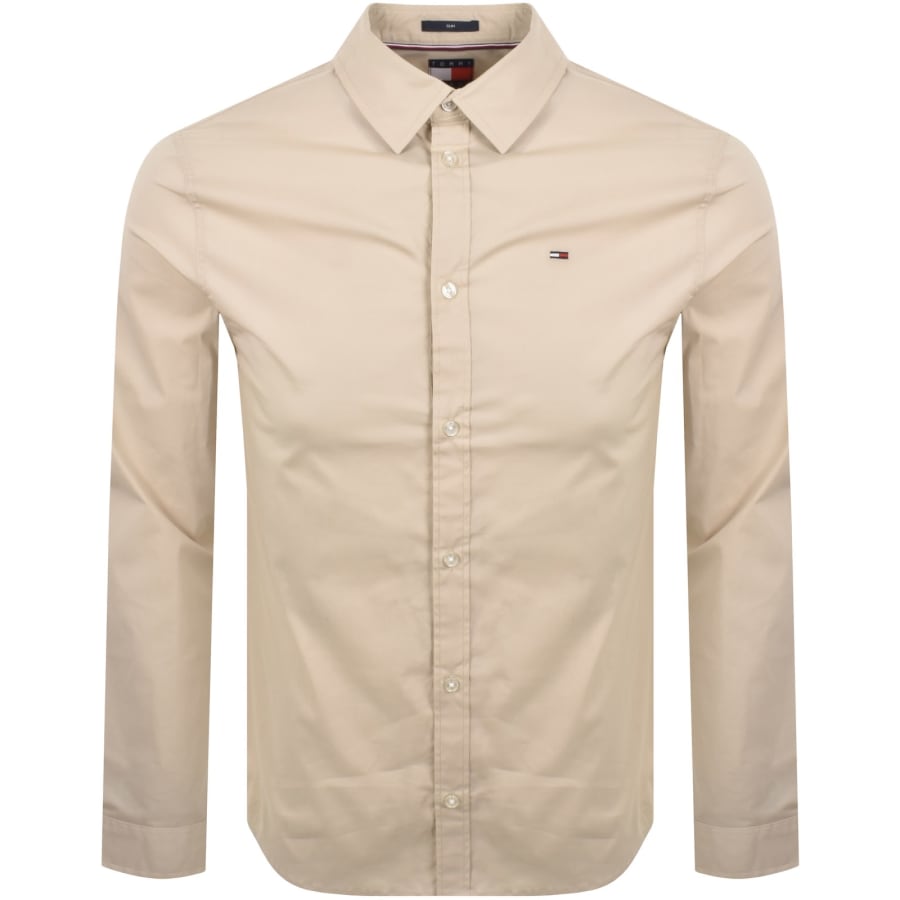 Image number 1 for Tommy Jeans Long Sleeved Shirt Beige