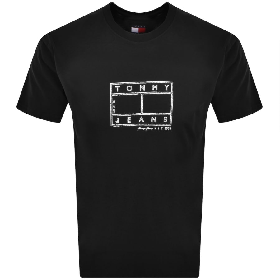 Image number 1 for Tommy Jeans Flag Logo T Shirt Black
