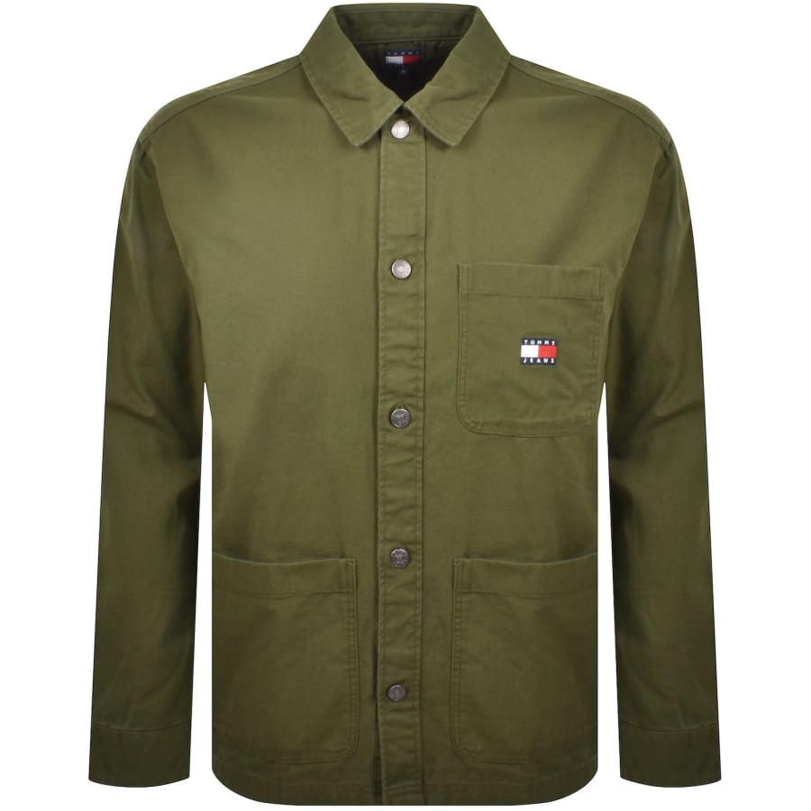 Image number 1 for Tommy Jeans Essential Overshirt Green