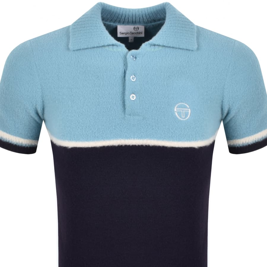 Image number 2 for Sergio Tacchini Orion Knit Polo T Shirt Blue