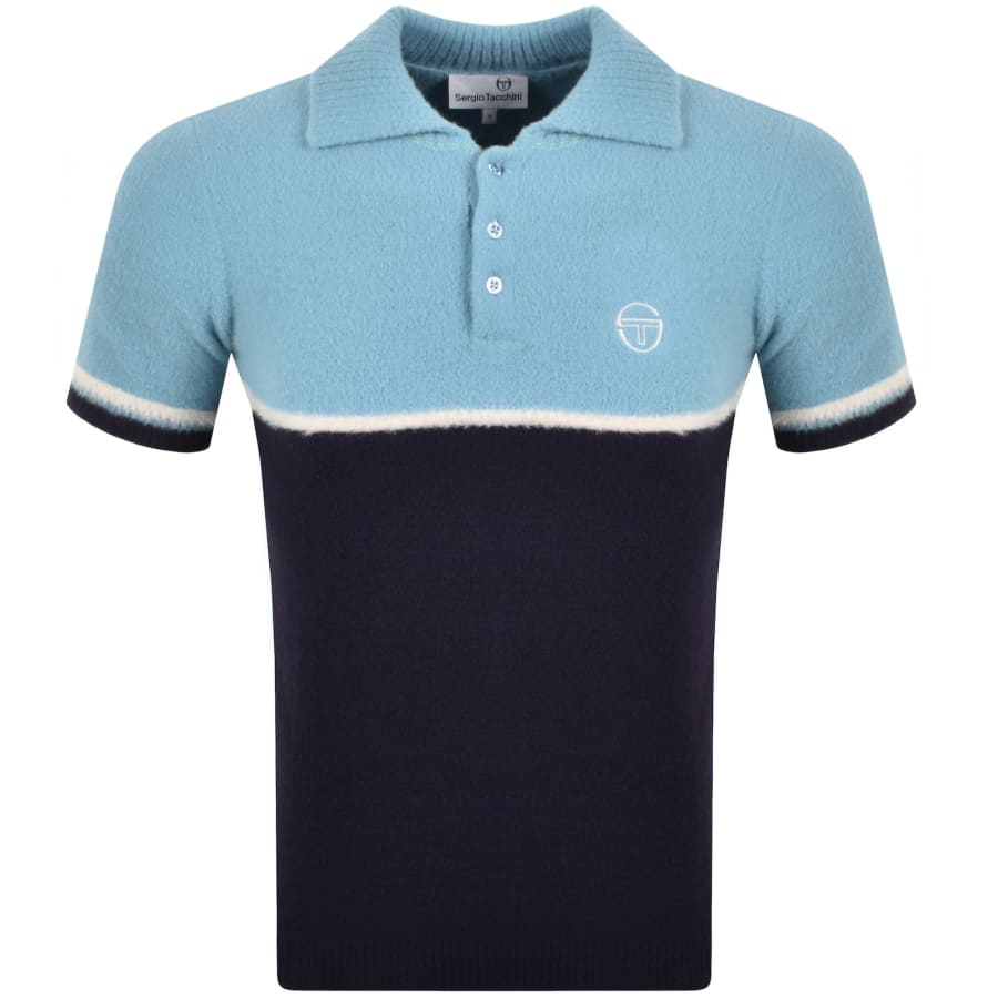 Image number 1 for Sergio Tacchini Orion Knit Polo T Shirt Blue