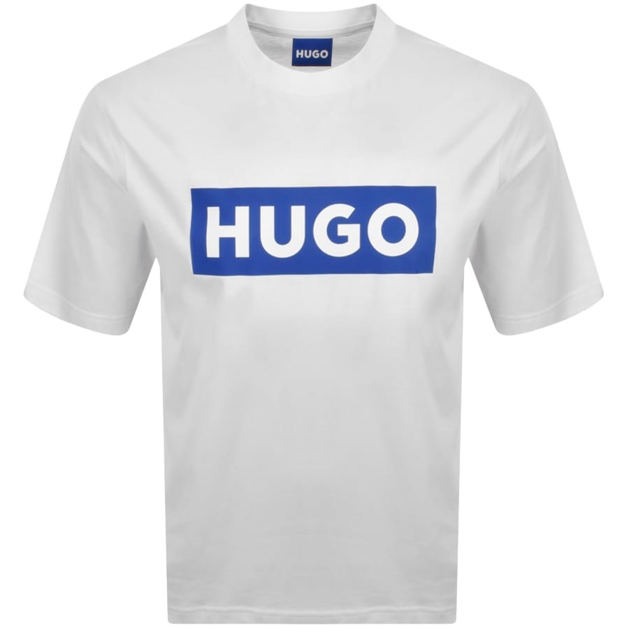Image number 1 for HUGO Blue Nico Crew Neck T Shirt White
