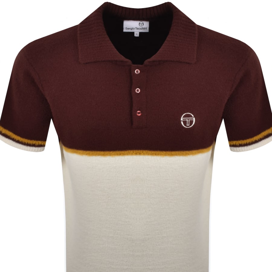 Image number 2 for Sergio Tacchini Orion Knit Polo T Shirt Brown