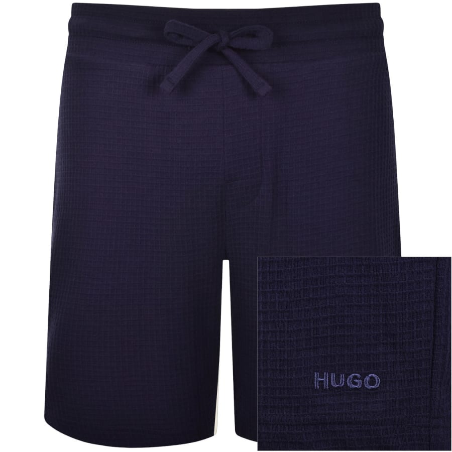 Image number 1 for HUGO Austin Waffle Shorts Navy