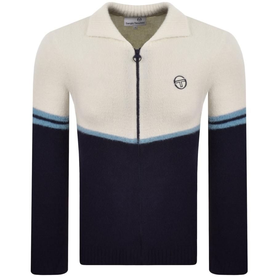 Image number 1 for Sergio Tacchini Orion Knit Track Top Cream