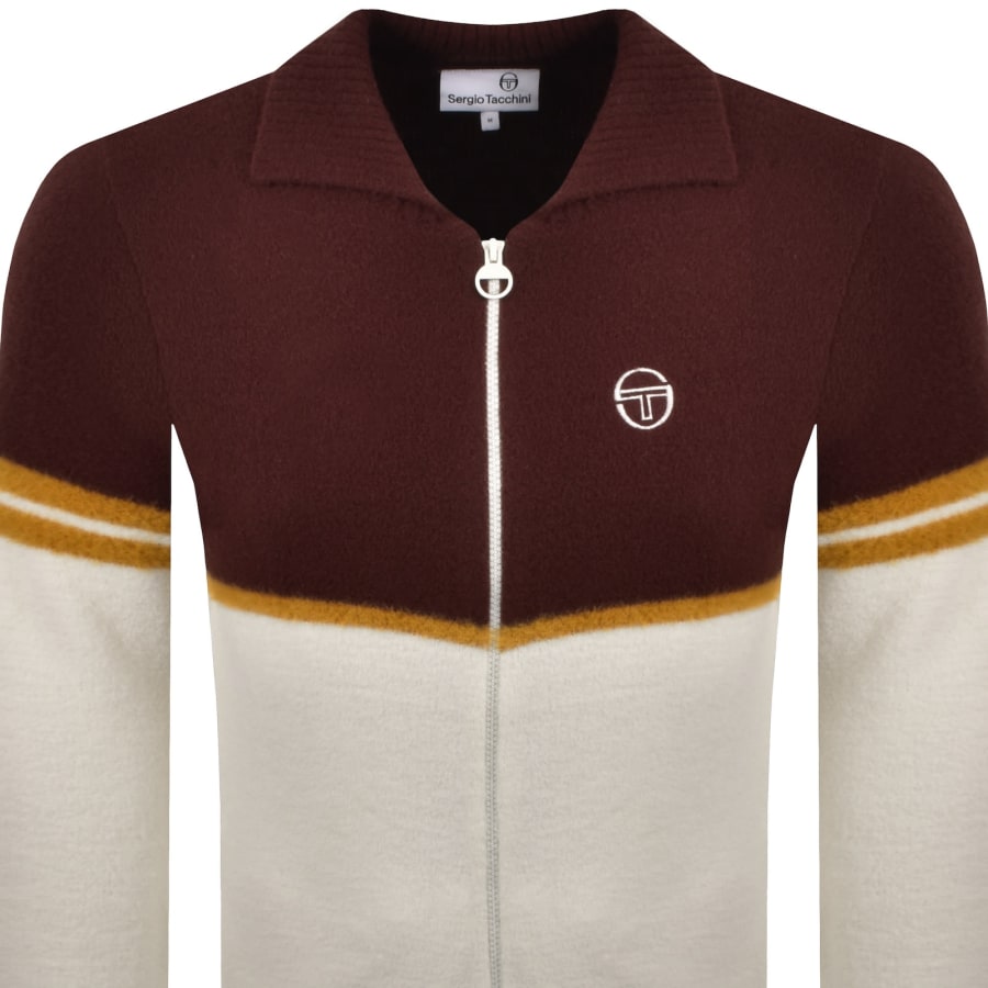 Image number 2 for Sergio Tacchini Orion Knit Track Top Brown