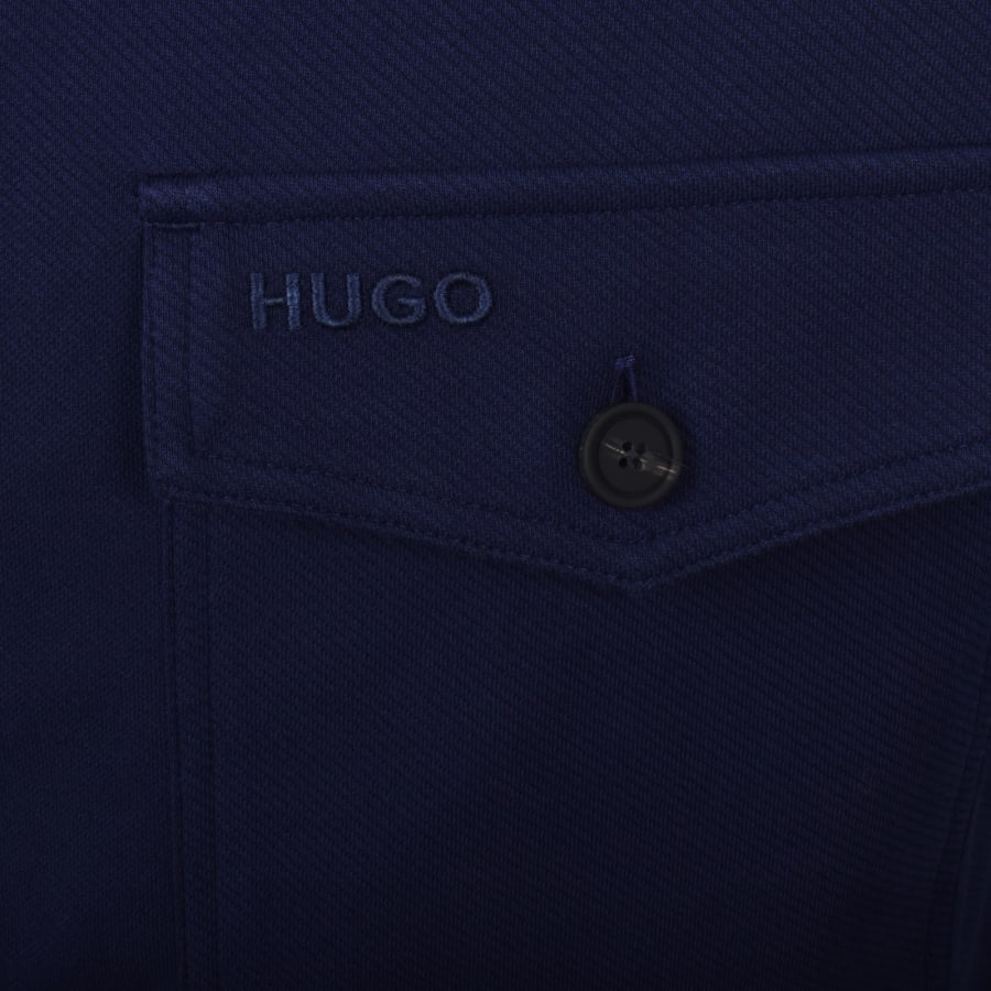 Image number 3 for HUGO Enalu Overshirt Jacket Navy