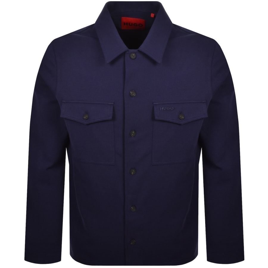 Image number 1 for HUGO Enalu Overshirt Jacket Navy