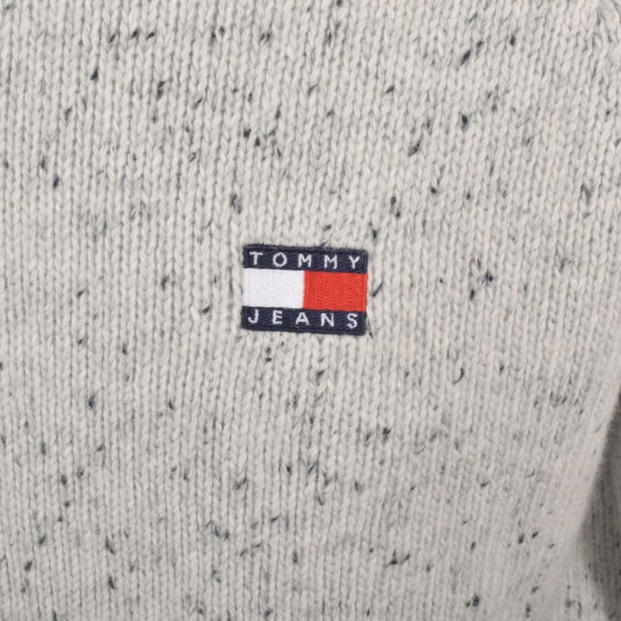Image number 3 for Tommy Jeans Badge Knit Jumper Off White