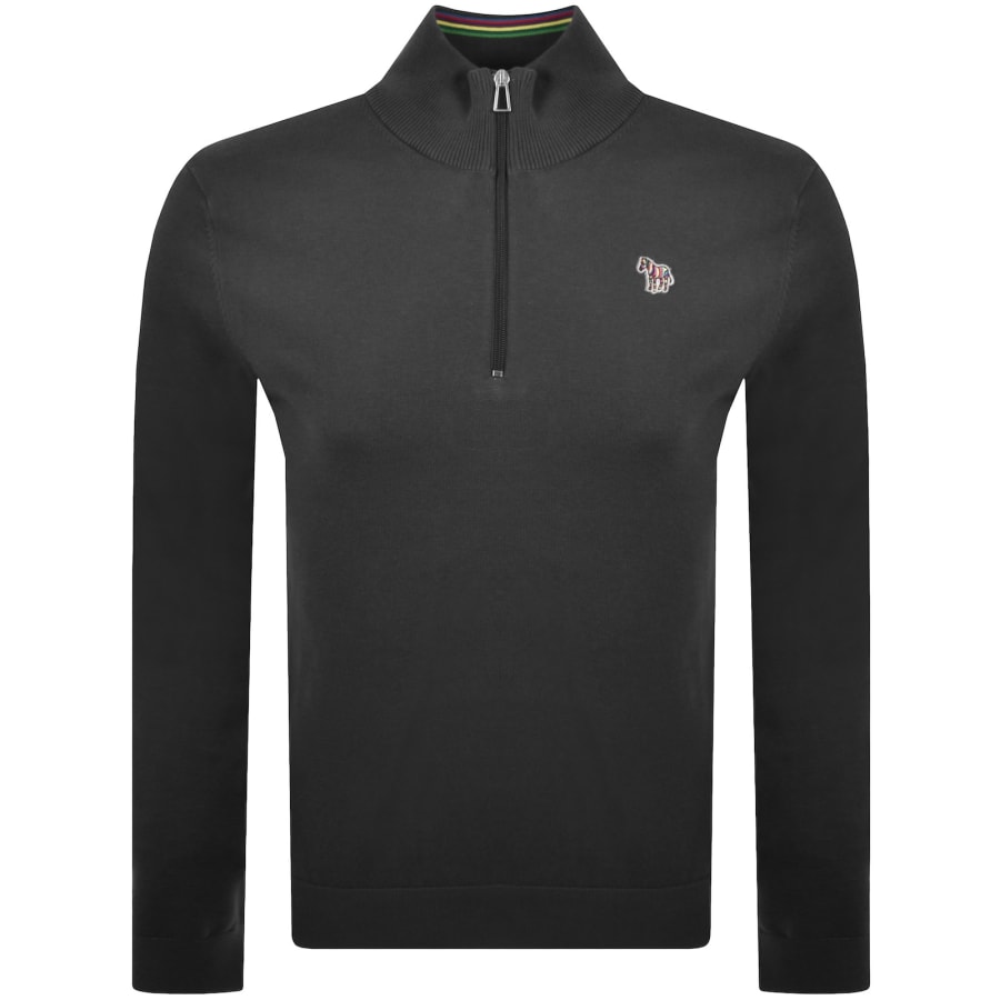 Image number 1 for Paul Smith Half Zip Knit Jumper Grey