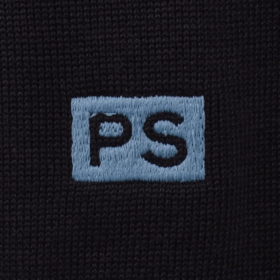 Image number 3 for Paul Smith Knit Polo Sweater Navy