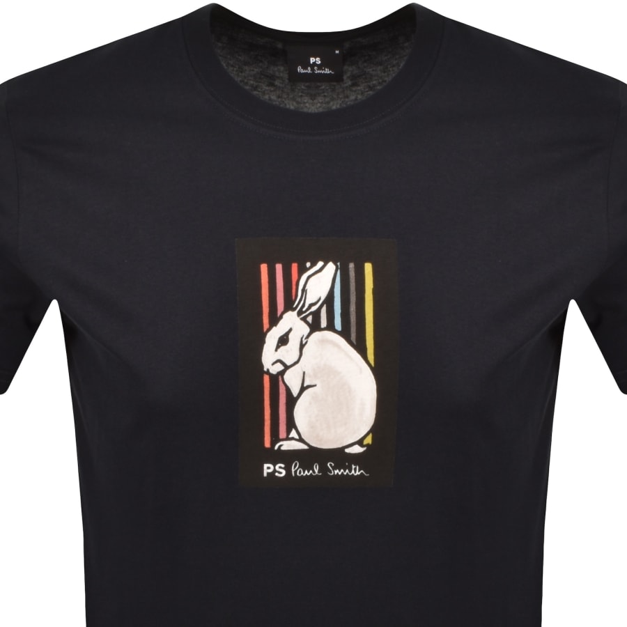 Image number 2 for Paul Smith Rabbit Stripe T Shirt Navy