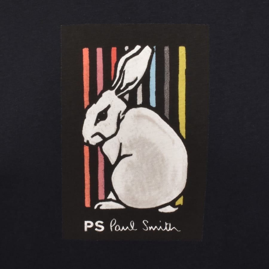 Image number 3 for Paul Smith Rabbit Stripe T Shirt Navy