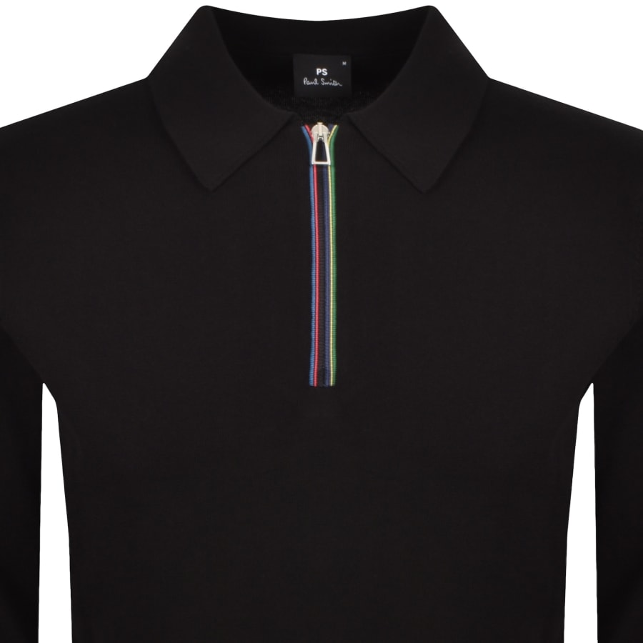 Image number 2 for Paul Smith Polo Knit Jumper Black
