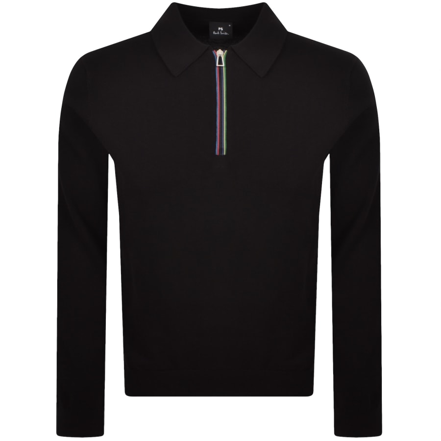 Image number 1 for Paul Smith Polo Knit Jumper Black