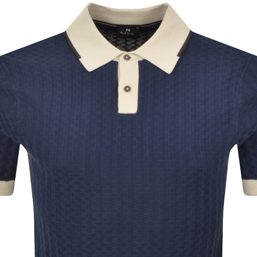 Image number 2 for Paul Smith Short Sleeved Sweater Polo Blue