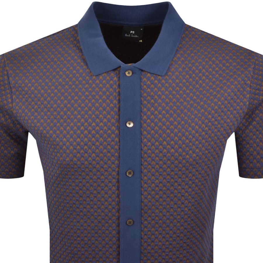 Image number 2 for Paul Smith Short Sleeved Sweater Polo Blue