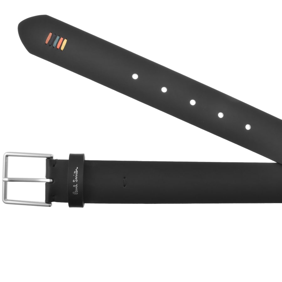 Image number 2 for Paul Smith Stitch Leather Belt Black