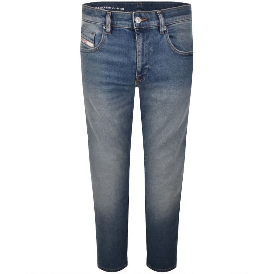 Image number 2 for Diesel D Strukt Slim Fit Mid Wash Jeans Blue