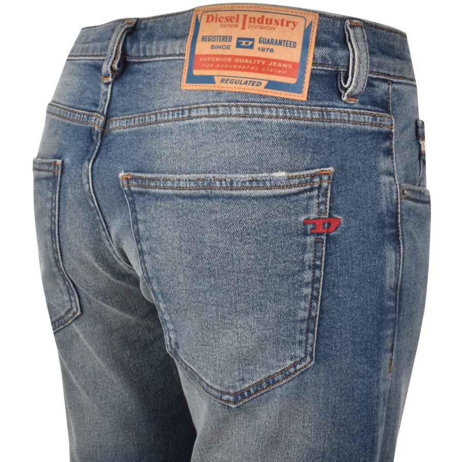 Image number 4 for Diesel D Strukt Slim Fit Mid Wash Jeans Blue
