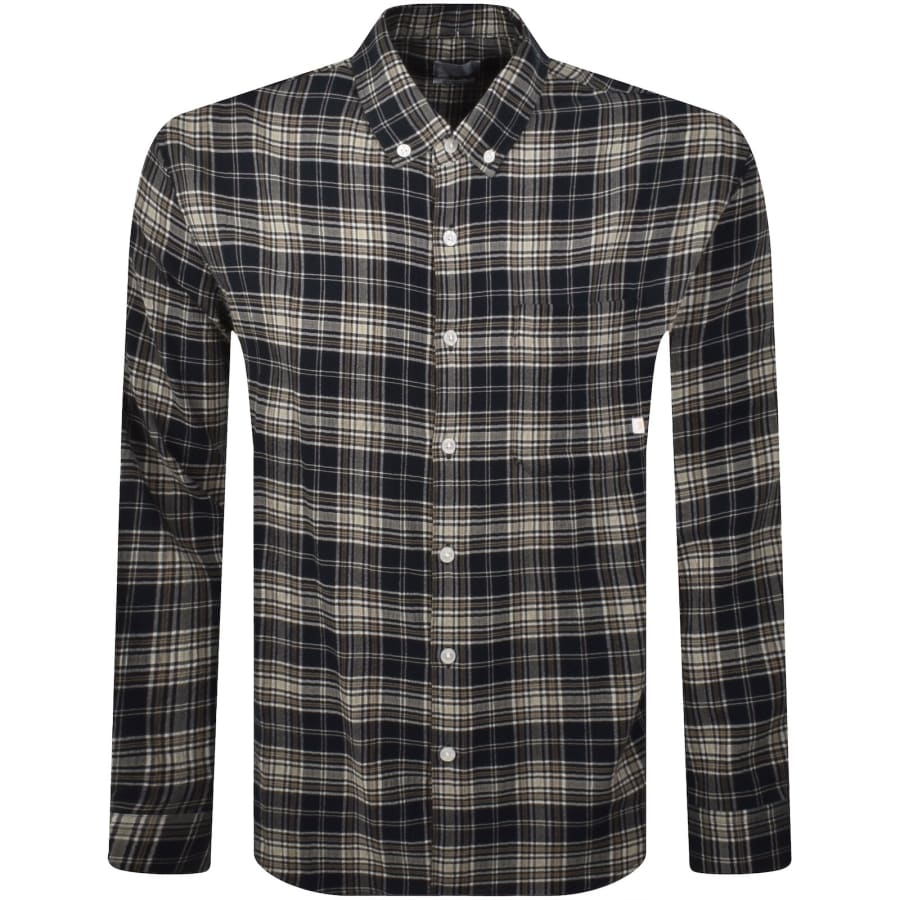 Image number 1 for Farah Sands Long Sleeve Shirt True Navy