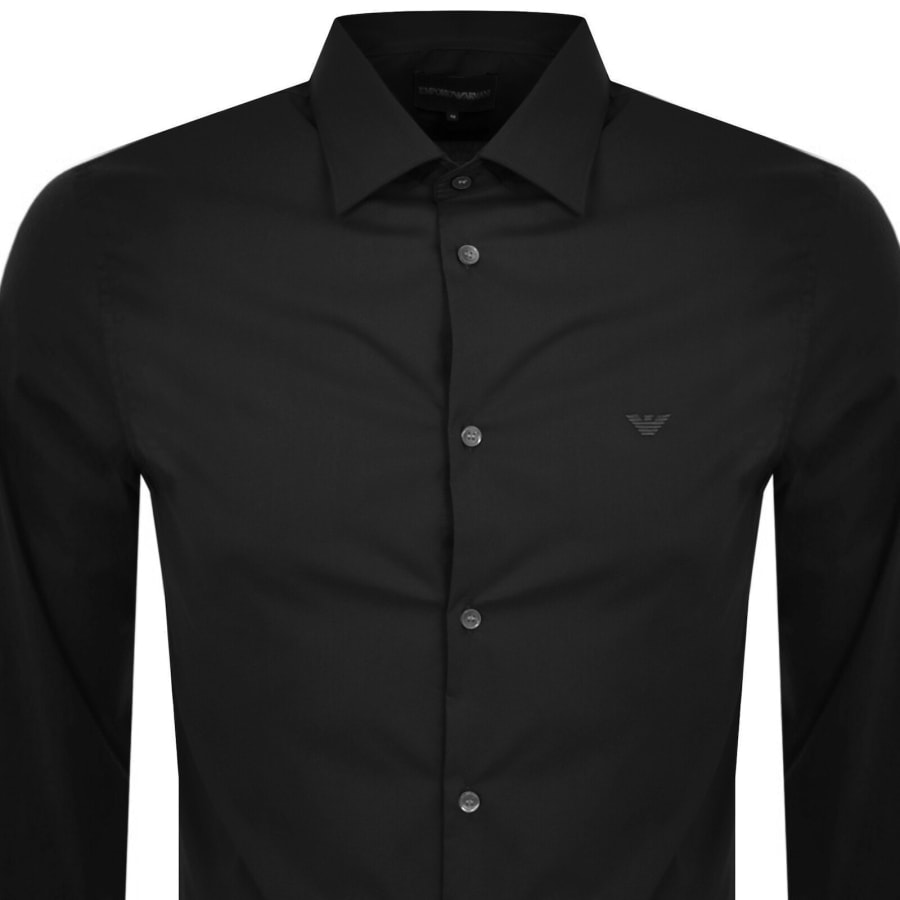 Image number 2 for Emporio Armani Logo Long Sleeve Shirt Black