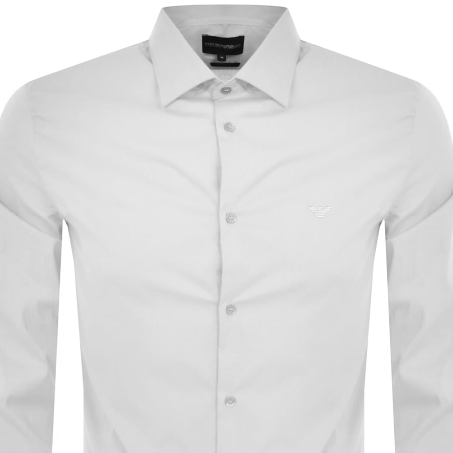 Image number 2 for Emporio Armani Logo Long Sleeve Shirt White