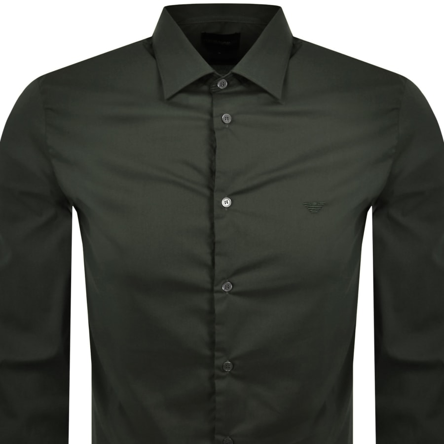 Image number 2 for Emporio Armani Logo Long Sleeve Shirt Green