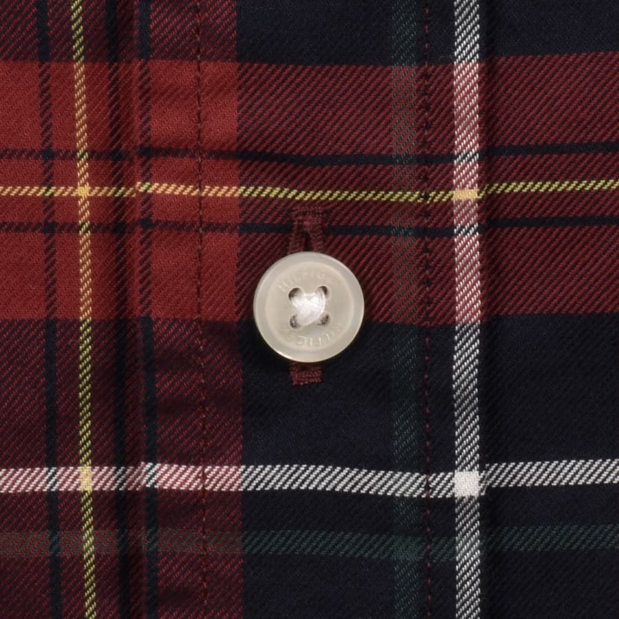 Image number 4 for Tommy Hilfiger Long Sleeve Tartan Shirt Red