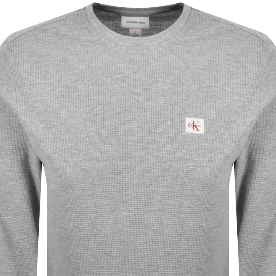 Image number 2 for Calvin Klein Jeans Waffle T Shirt Grey