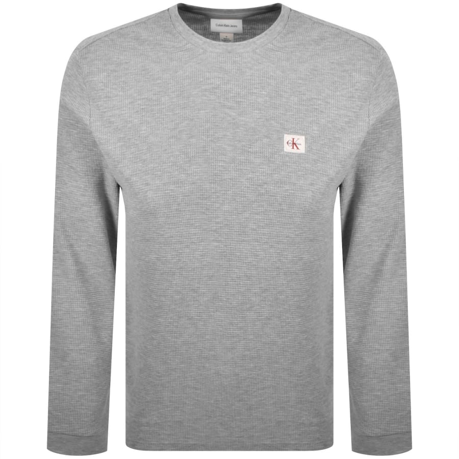 Image number 1 for Calvin Klein Jeans Waffle T Shirt Grey