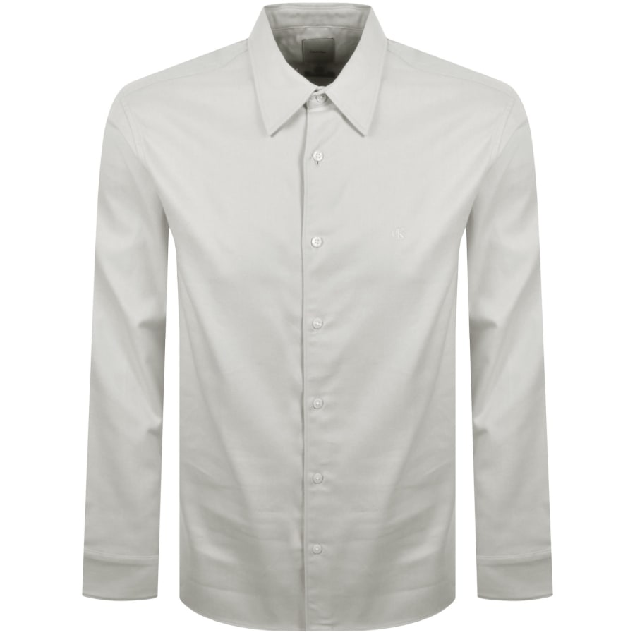 Image number 1 for Calvin Klein Easy Fit Flannel Shirt Grey