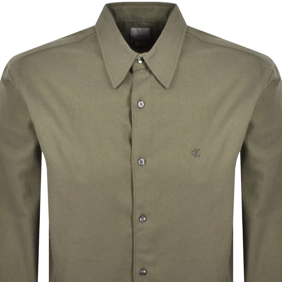Image number 2 for Calvin Klein Easy Fit Flannel Shirt Green