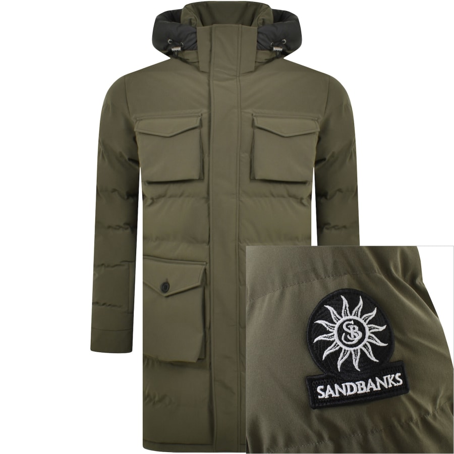 Image number 1 for Sandbanks Branksome Puffer Jacket Khaki