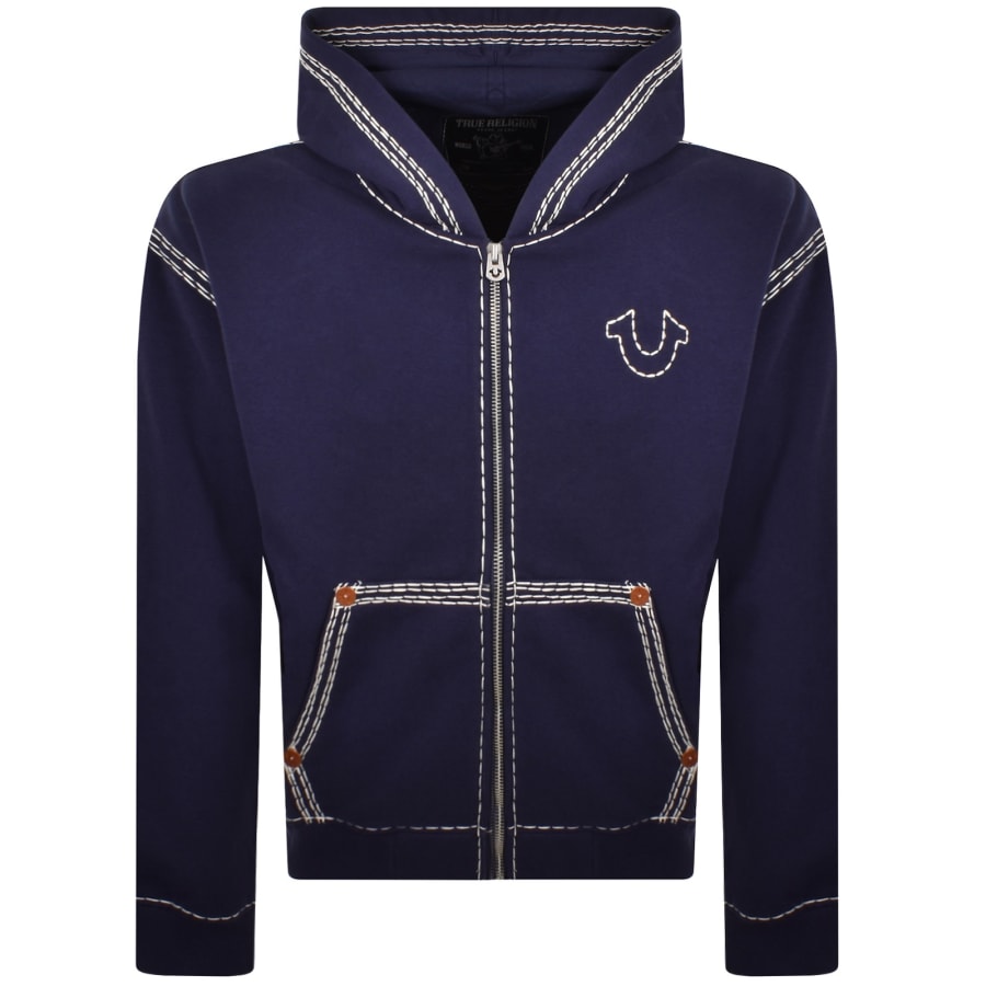 Image number 2 for True Religion Zip Up Hoodie Eclipse Navy