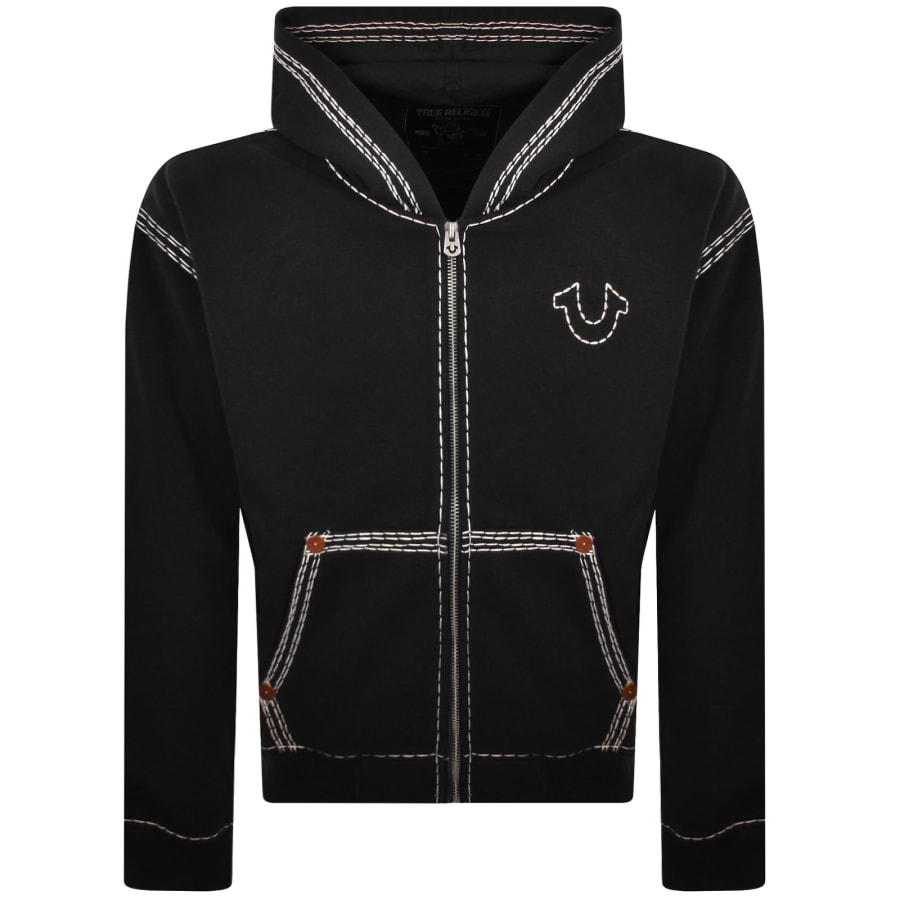 Image number 2 for True Religion Zip Up Hoodie Jet Black