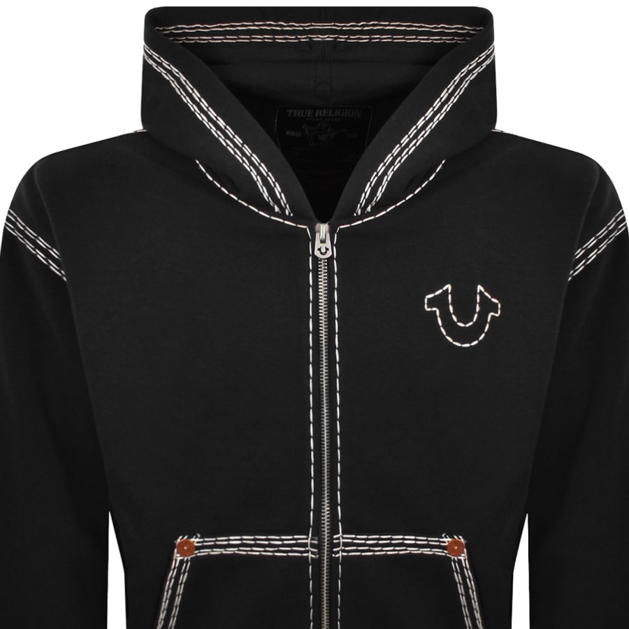 Image number 3 for True Religion Zip Up Hoodie Jet Black