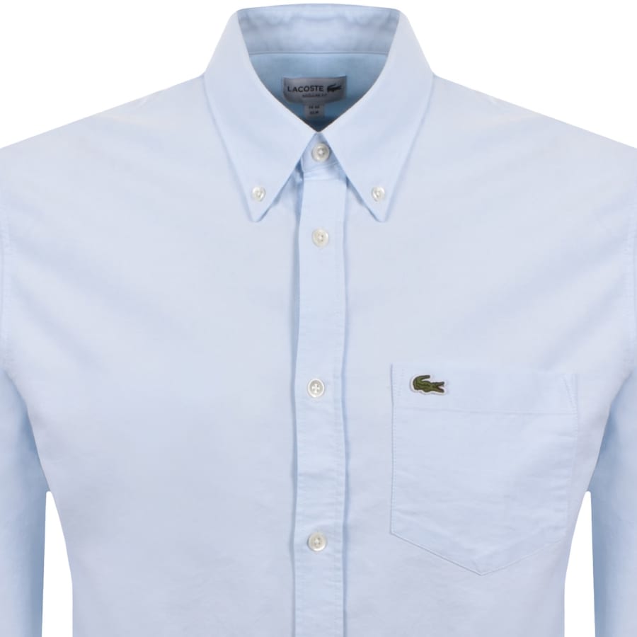 Image number 2 for Lacoste Woven Long Sleeved Shirt Blue
