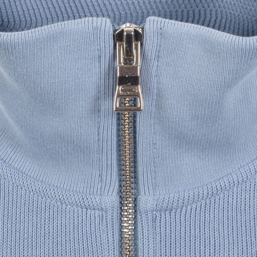 Image number 4 for Lacoste Quarter Zip Knit Sweatshirt Blue