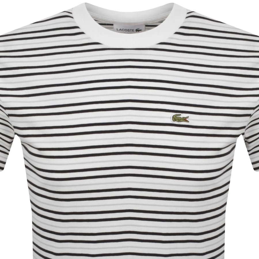 Image number 2 for Lacoste Stripe T Shirt Off White