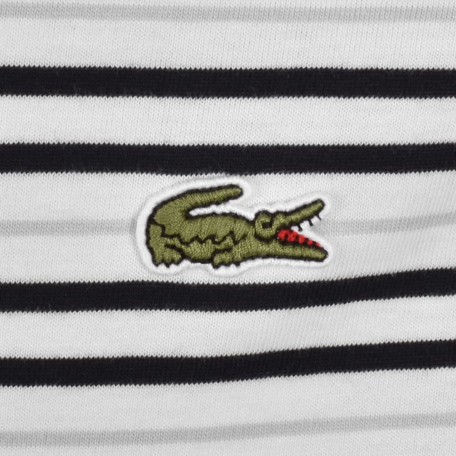 Image number 3 for Lacoste Stripe T Shirt Off White