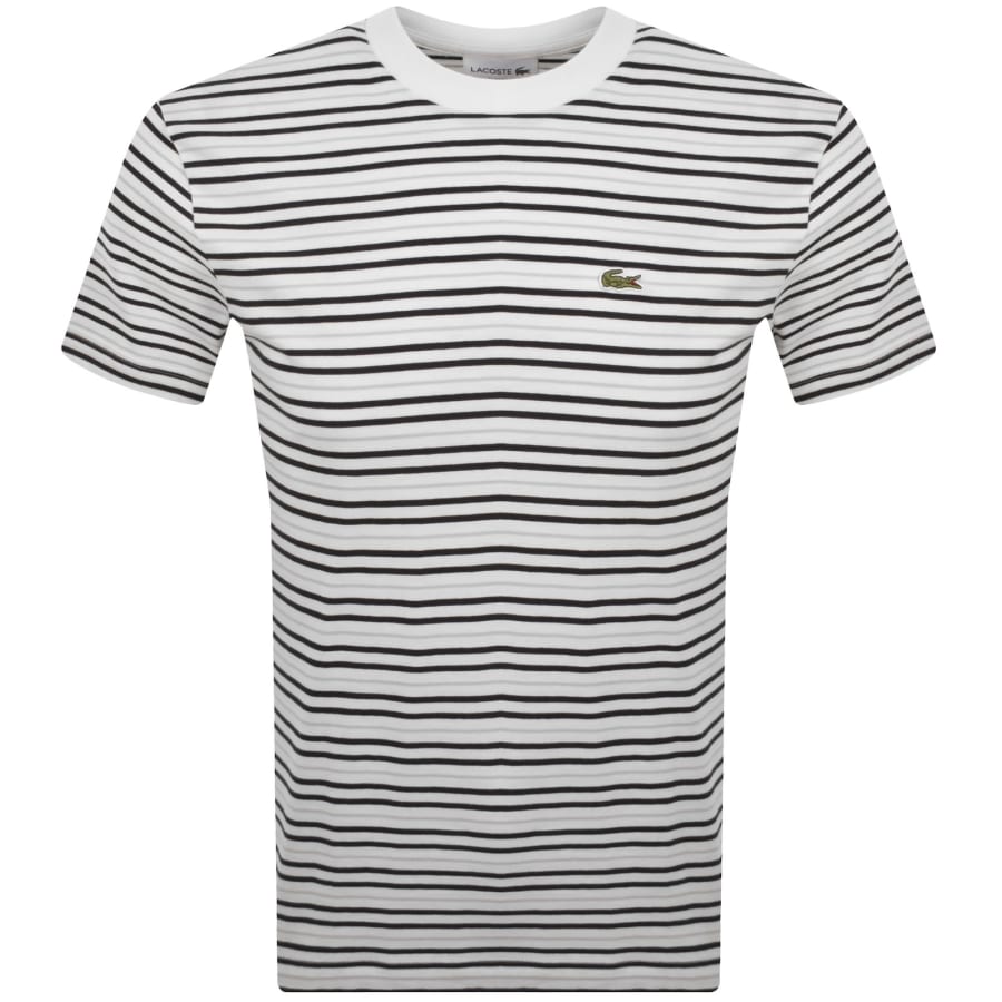 Image number 1 for Lacoste Stripe T Shirt Off White