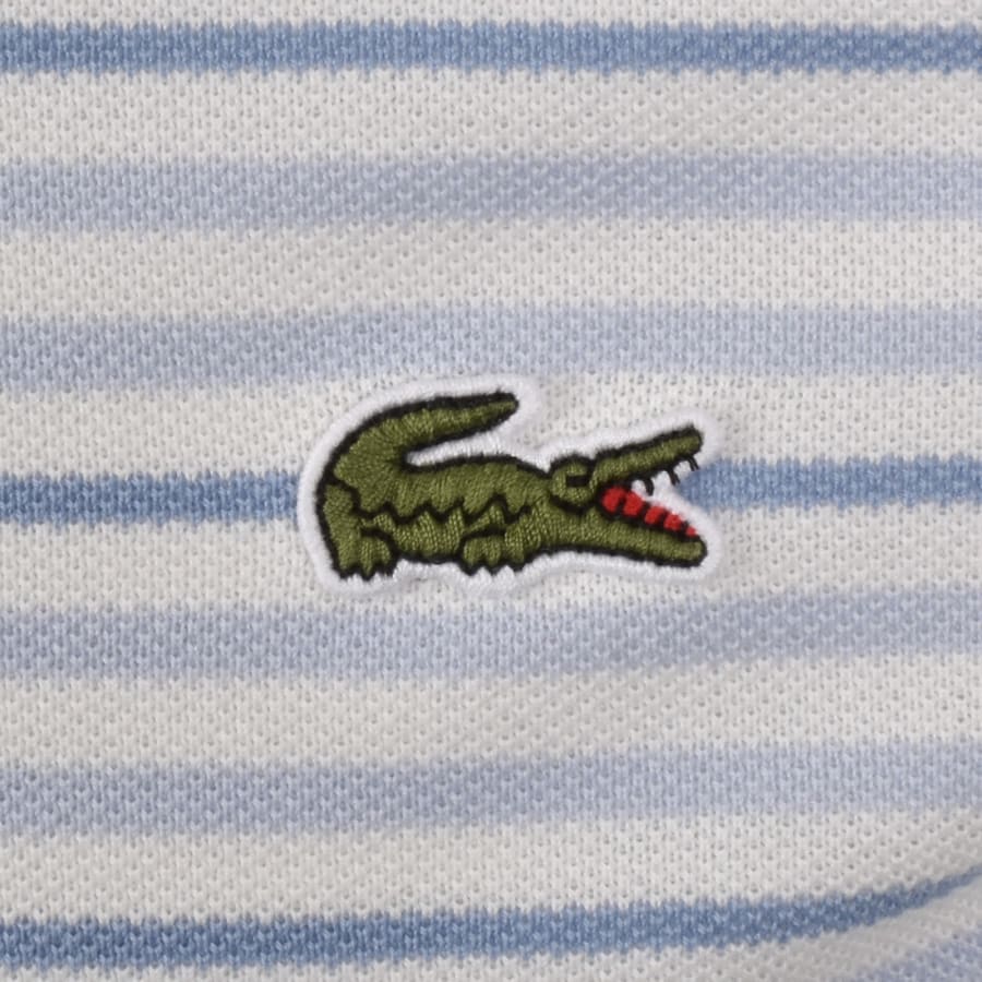 Image number 3 for Lacoste Short Sleeved Stripe Polo T Shirt Blue