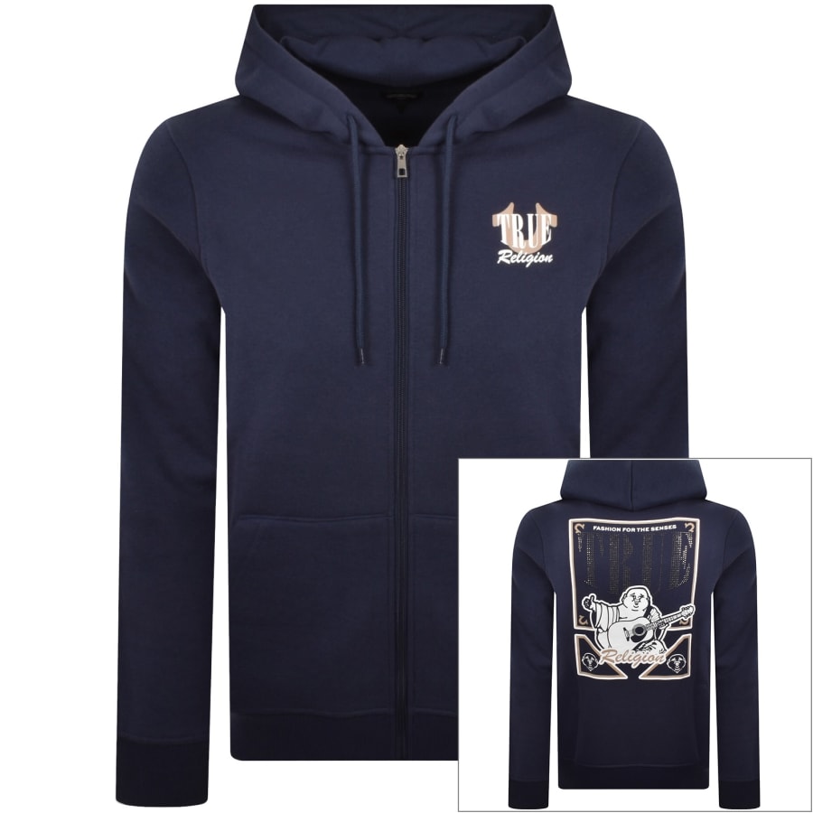 Image number 1 for True Religion Buddha Full Zip Hoodie Blue