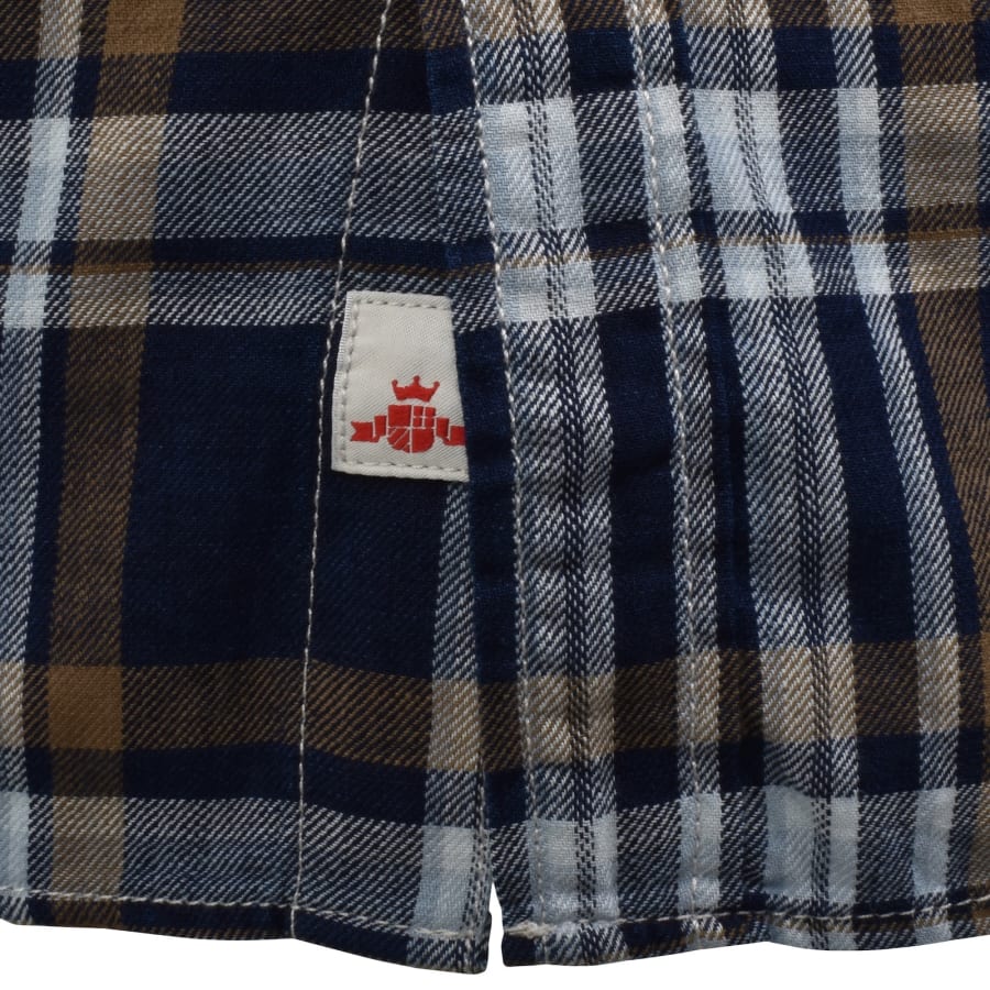 Image number 5 for Replay Long Sleeved Check Shirt Blue