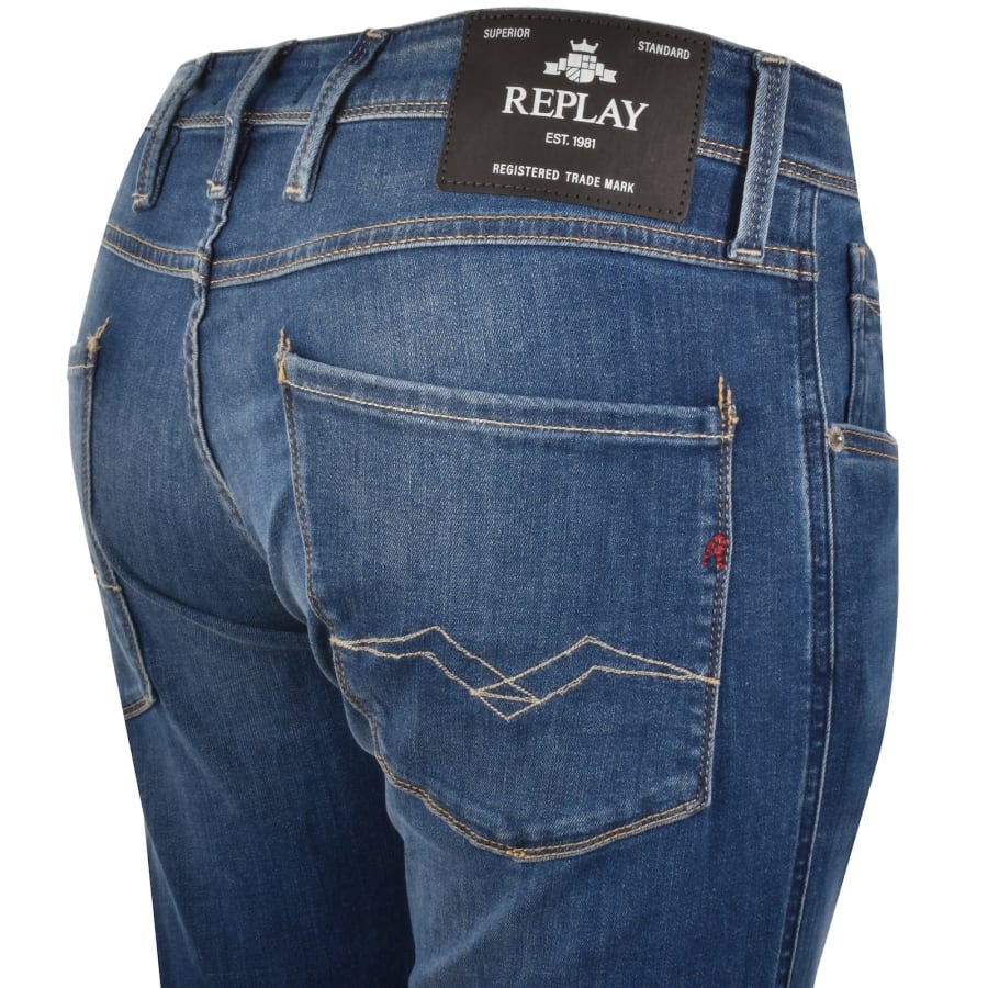 Image number 4 for Replay Slim Fit Anbass Jeans Blue